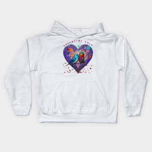 Galentines day lovebirds Kids Hoodie